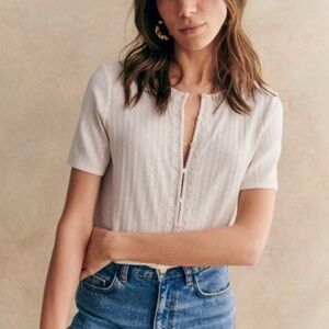 Sezane Laura T-shirt Cream - Size L